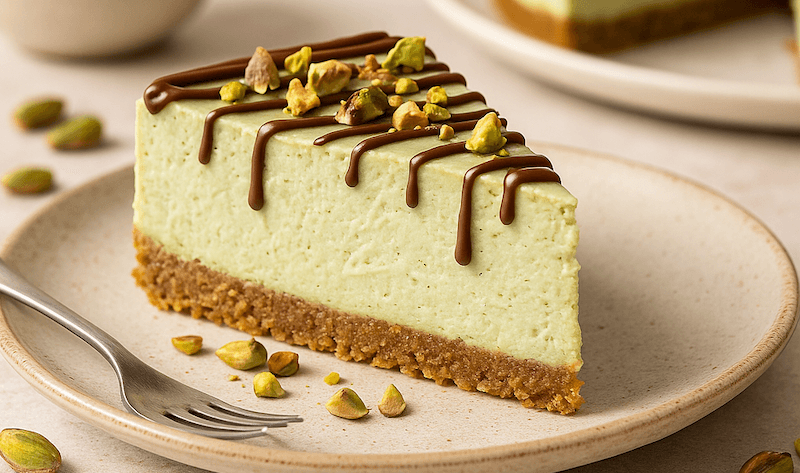 White Chocolate Pistachio Cheesecake
